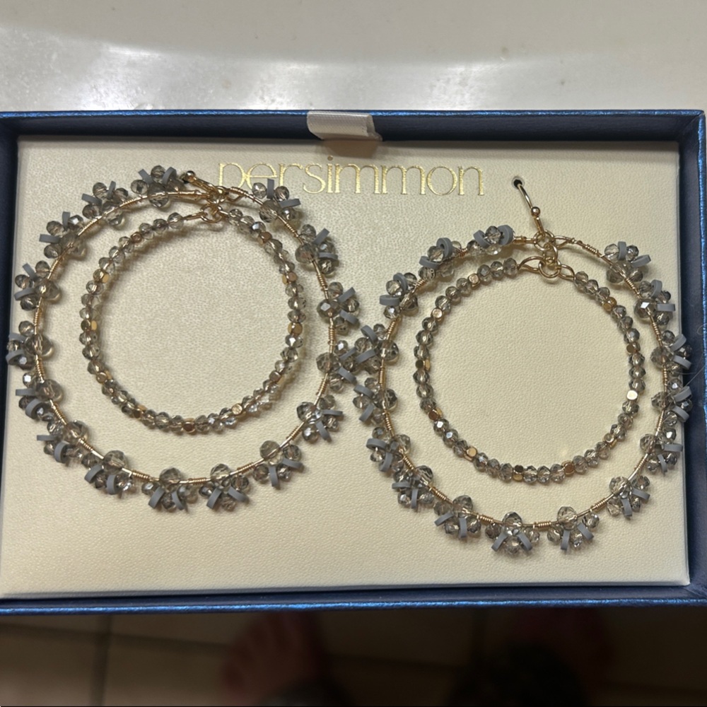 Gold and Silver Floral earrings